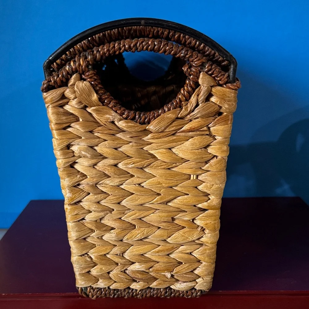 Vintage Woven Storage Basket - Brown